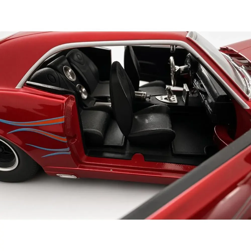 Jada Bigtime Muscle Camaro Diecast Car Red Flame Custom Hot Rod 1:24 Scale